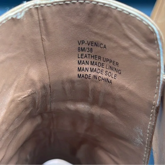 Vince Camuto Tan Heeled Boots with Peep-Toe Design - Picture 5 of 9